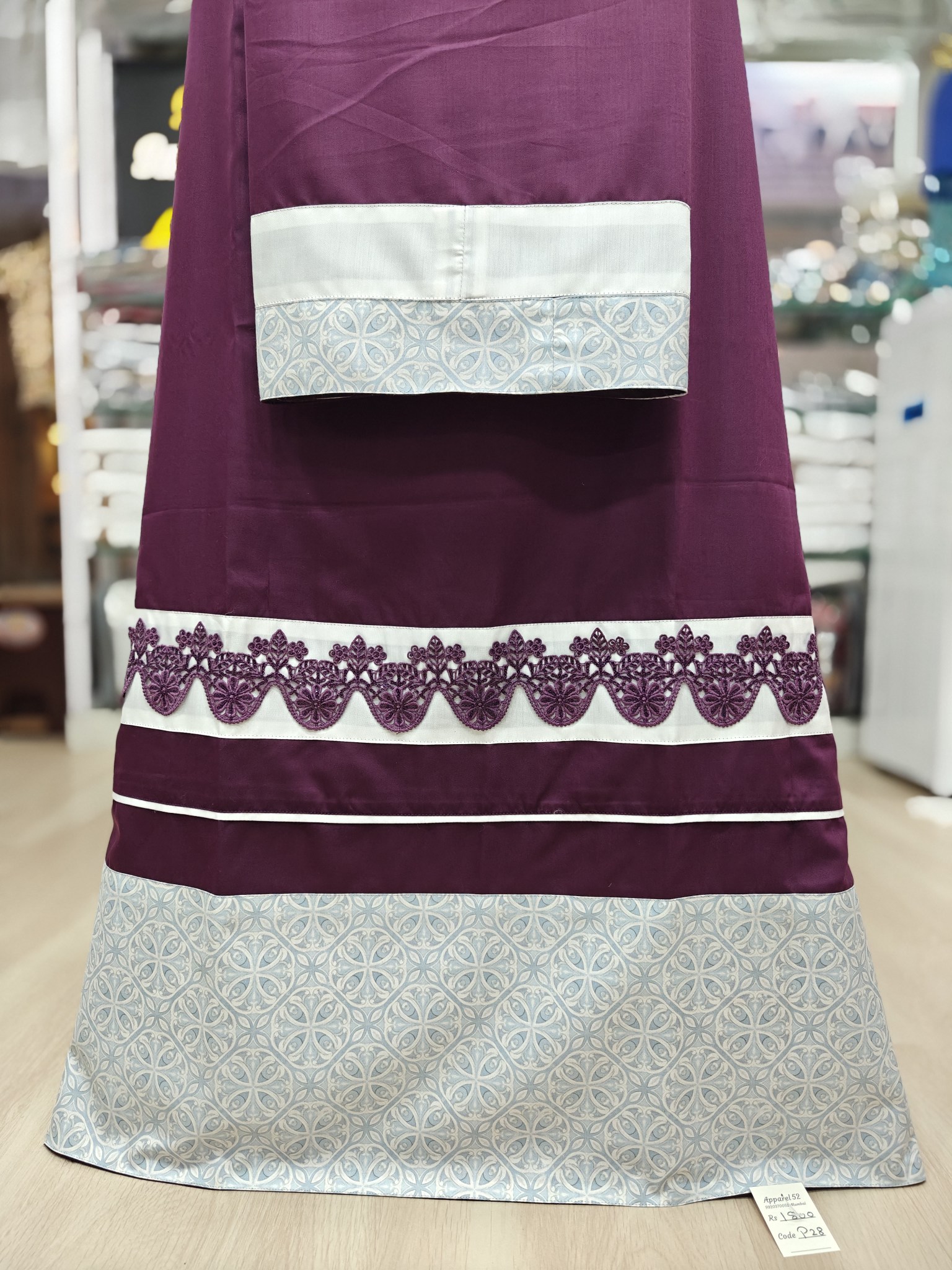  Wine, Cotton Fabric Rida 